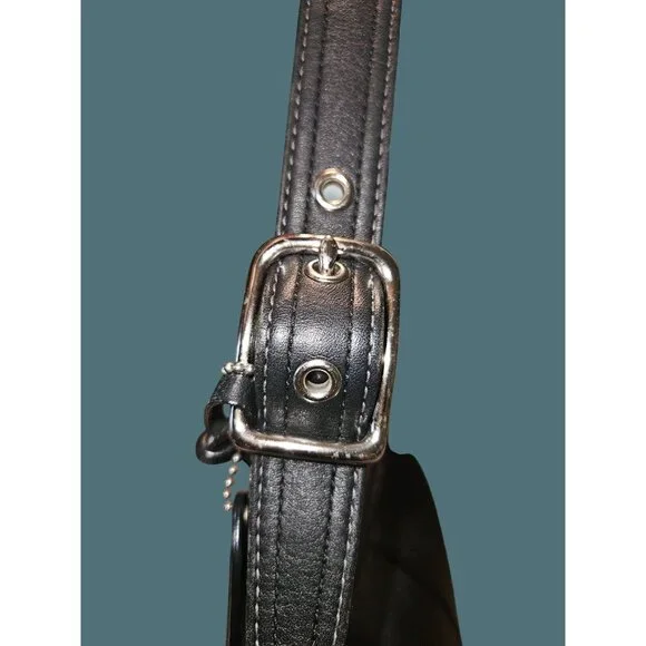 Coach Hamilton Hobo Tassel Black Leather Shoulder Bag - Picture 4 of 14